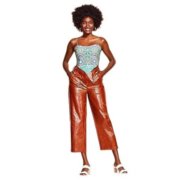 Royalty By Maluma Faux Leather Cropped Pants - Picture 2 of 3